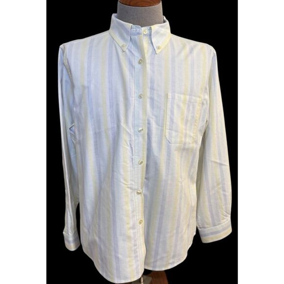 L.L. Bean Men’s Classic Button Down Oxford Cloth Dress Shirt Sz. XL Stripe - Picture 1 of 11
